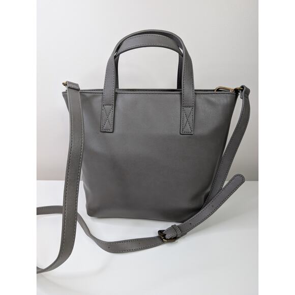 Fawn Design Purse Bag Tote Crossbody Gray Faux Leather - Picture 6 of 10